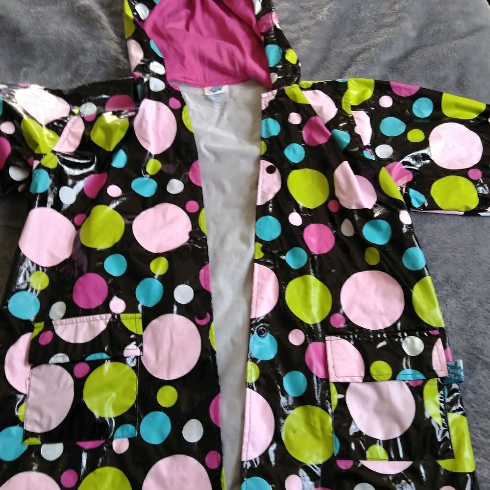 Raincoat Black Polka Dots